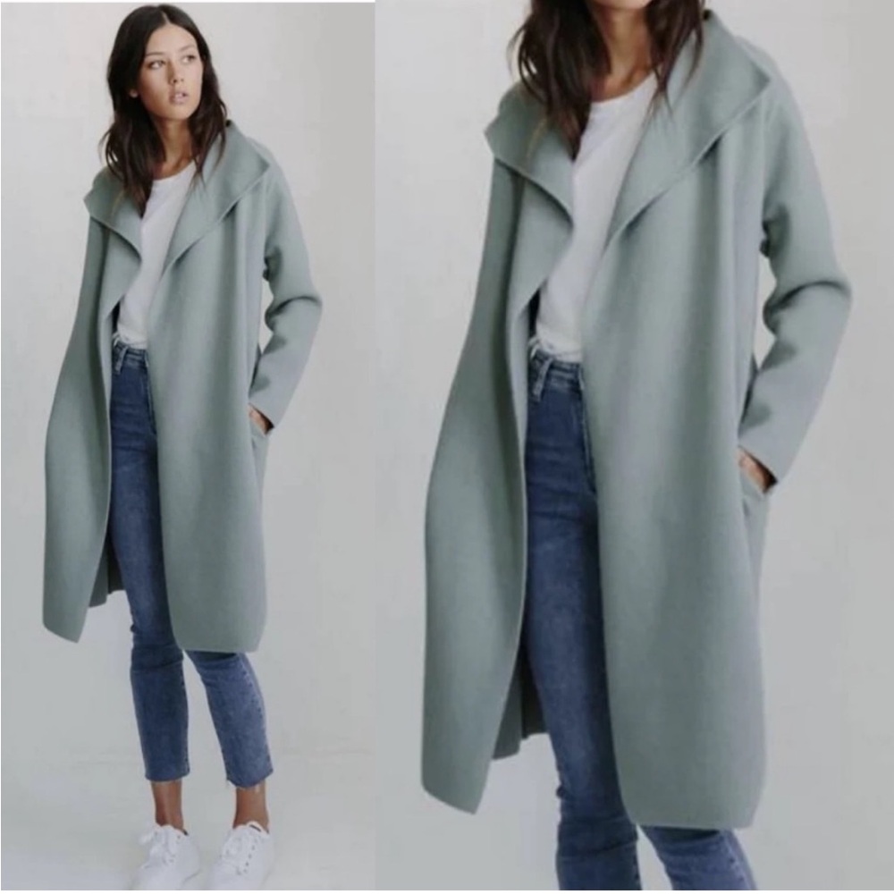 Little Lies Pia Coat Coatigan Cardigan Longline Sweater Mint Blue Green Size M L